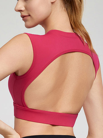 ZASUWA Female Sexy Solid Color Backless with Pads Cropped Tank