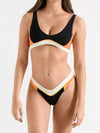 ZASUWA Female Sexy Contrast Color Backless Bikini Set