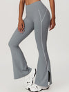 ZASUWA Female Flare Hip-lift High-waisted Split Pants