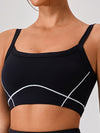 ZASUWA Female Contrast Color Shockproof U Collar Sports Bras