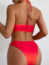 ZASUWA Female Sexy Ombre Mesh 3 Pieces Bikini Set