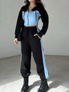 ZASUWA Female Contrast Color Pocket Casual Tracksuit