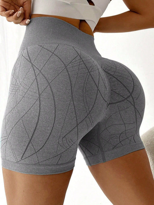 ZASUWA Female Quick Dry Natural Texture Print Scrunch Bum Booty Shorts
