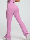 ZASUWA Female V-shaped Waist Solid Color Flare Leggings
