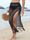 ZASUWA Female Sexy Fishnet Tassel Without Bikini Set Swimwear Cover Dress
