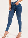 ZASUWA Female Denim Elastic Tight Pocket Cargo Leggings