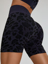 ZASUWA Female Leopard Print Big U Collar Short Tracksuits