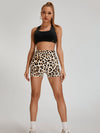 ZASUWA Female Leopard Print Cross Back Short Tracksuit