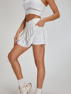 ZASUWA Female Pleated 2 In 1 Mesh Tennis Skirts Suits