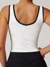 ZASUWA Female Contrast Color Deep V Collar Backless Tank