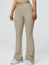 ZASUWA Female V-shaped Waist Solid Color Flare Leggings