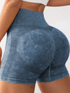 ZASUWA Female Frosting Denim Scrunch Bum Spandex Gym Booty Shorts