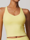 ZASUWA Female U Collar Cross Back Hollow Out Quick Dry Adjustable Strap Tank