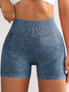 ZASUWA Female Frosting Denim Scrunch Bum Spandex Gym Booty Shorts