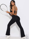 ZASUWA Female V-shaped Waist Scrunch Bum Quick-dry Flare Leggings