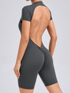 ZASUWA Female Backless Scrunch Bum Zipper Romper