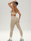ZASUWA Female V-shaped Waist Ribbed Push Up Design Scrunch Bum Hip-lift Tracksuit