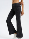 ZASUWA Female Denim Pocket Button Flare Leggings