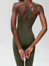 ZASUWA Female Cloud Edge Cross Back Jumpsuit