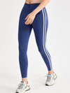 ZASUWA Female Contrast Color Stripes Zipper High-rise Leggings