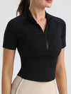 ZASUWA Female Solid Color Zipper Quick Dry Tanks