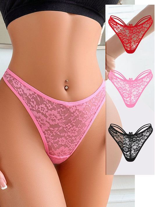 ZASUWA Female Unique Rose Lace T-back Thong
