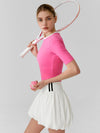 ZASUWA Female Stripe Fluffy Tennis Skirts Suit