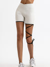 ZASUWA Female Contrast Color Lace-up Quick Dry Elastic Tight High-rise Shorts