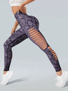 ZASUWA Female Snake Print Hollow Out High-waisted Seamless Leggings
