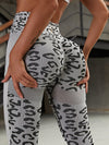 ZASUWA Female Leopard Scrunch Bum Quick-dry Twist Cross Back Tracksuit