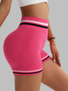 ZASUWA Female Stripes Seamless Contrast Color High-rise Shorts