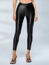 🖤ZASUWA Female Faux Leather Zipper Buttons Pocket Leggings