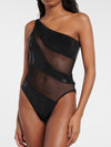 ZASUWA Female Glossy Sheer Mesh Elegance One Piece