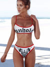 ZASUWA Female Contrast Color Sexy Print Beach Bikini Set