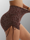 ZASUWA Female Leopard Print Drawstring Quick Dry Shorts