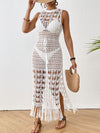 ZASUWA Female Sexy Fishnet Lace-up Swimwear Cover-up Dress Without Bikini Set