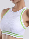 ZASUWA Female Contrast Color Ribbed Elastic Tight with Chest Pads Tank