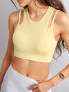 ZASUWA Female Two-piece Ribbed Elastic Tight with Chest Pads Tank