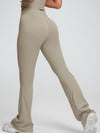 ZASUWA Female V-shaped Waist Solid Color Flare Leggings