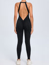 ZASUWA Female Sexy Backless Hollow Out V-shaped Waist Scrunch Bum Jumpsuit
