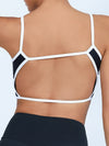 ZASUWA Female Contrast Color Elastic Tight Quick Dry Hollow Out Backless Sports Bras