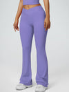 ZASUWA Female V-shaped Waist Solid Color Flare Leggings