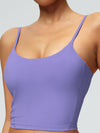 ZASUWA Female U Collar Backless Adjustable Strap Solid Color Sports Bras