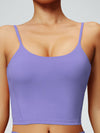 ZASUWA Female U Collar Backless Adjustable Strap Solid Color Sports Bras