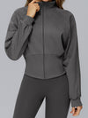 ZASUWA Female Zipper Stand Up Collar Windproof Jacket