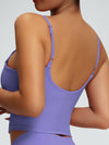 ZASUWA Female U Collar Backless Adjustable Strap Solid Color Sports Bras