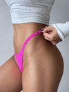 ZASUWA Female Sexy Silk Solid Color Print T-Back Panties