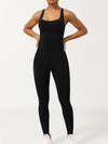 ZASUWA Female Cross Back Hollow Out Adjustable Strap Backless Corset Quick Dry Jumpsuit