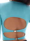ZASUWA Female Sexy with Chest Pads Hollow Out Thumbholes Long Sleeves