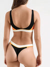 ZASUWA Female Sexy Contrast Color Backless Bikini Set